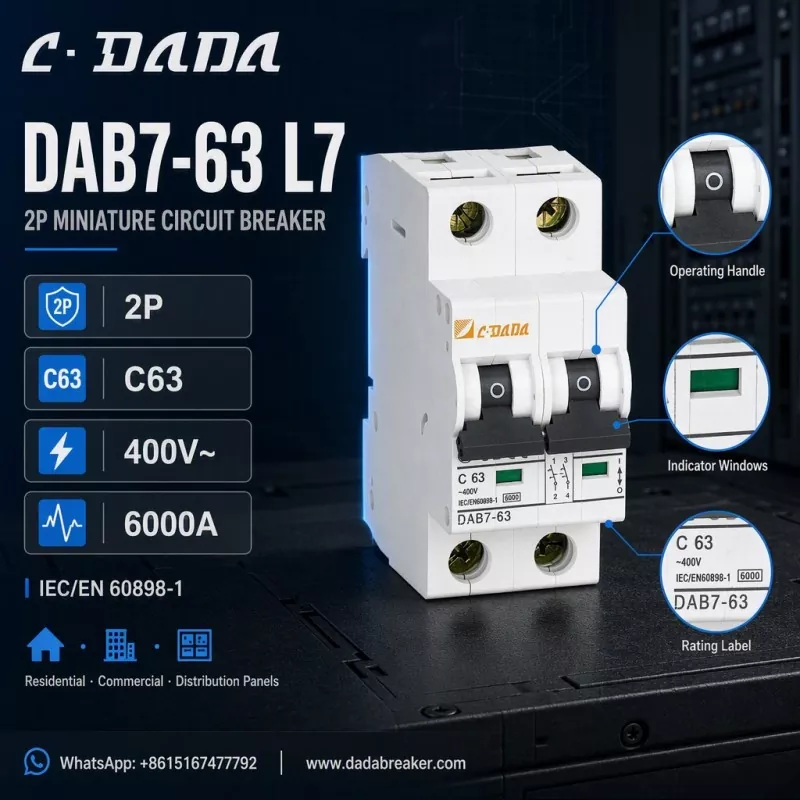 DAB7-63 L7 2P MCB - Ji bo Panelên Belavkirinê Parastina Zelal, Tevhev